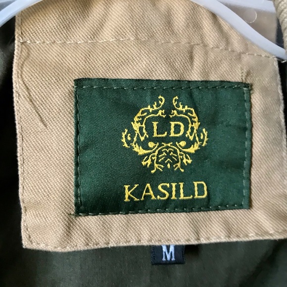Kasild Military-Inspired Lined Khaki Denim Jacket, Size M - Picture 7 of 16